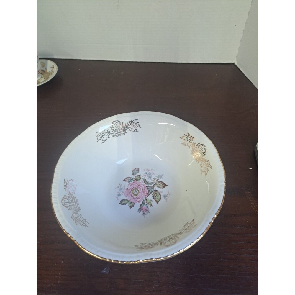 Vintage 1930s-1950s Homer Laughlin Queen Esther Pink Rose With Gold Trim...